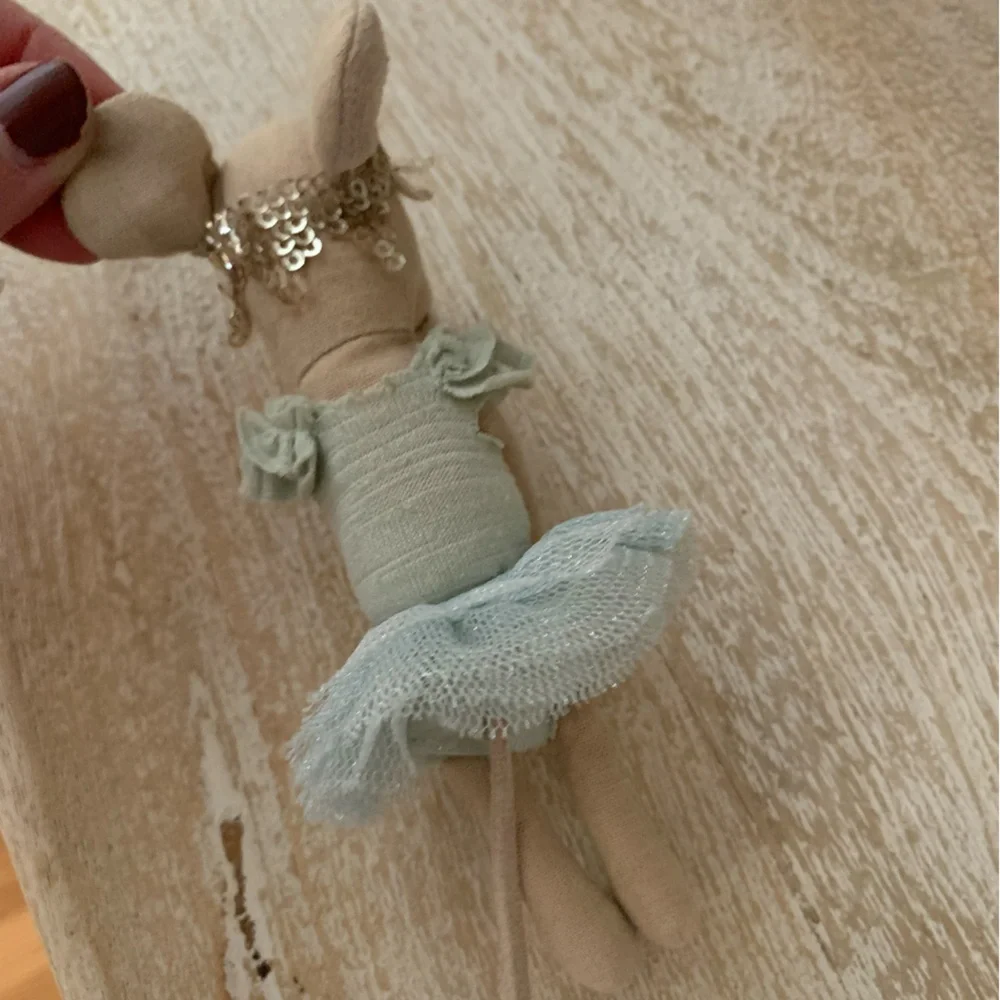 Maileg Ballerina Mouse Magnetic Hands Pale Blue Tutu 5” - Picture 3 of 6